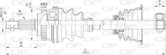 Open Parts DRS6278.00 - Приводний вал autocars.com.ua