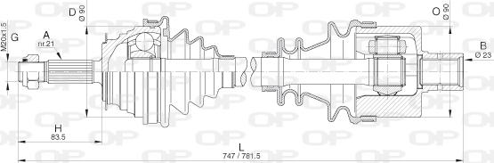 Open Parts DRS6284.00 - Приводний вал autocars.com.ua