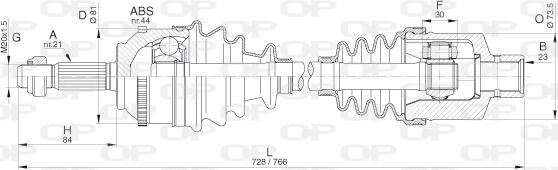 Open Parts DRS6296.00 - Приводний вал autocars.com.ua