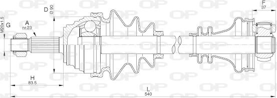 Open Parts DRS6306.00 - Приводний вал autocars.com.ua