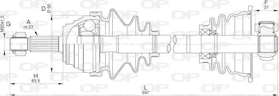 Open Parts DRS6310.00 - Приводний вал autocars.com.ua