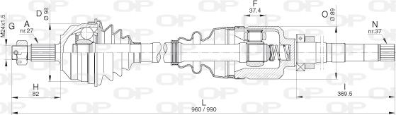 Open Parts DRS6311.00 - Приводний вал autocars.com.ua