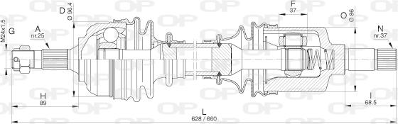 Open Parts DRS6315.00 - Приводний вал autocars.com.ua