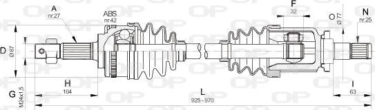 Open Parts DRS6326.00 - Приводний вал autocars.com.ua