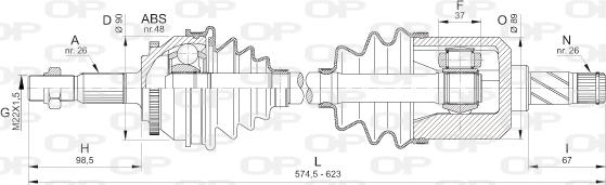 Open Parts DRS6327.00 - Приводний вал autocars.com.ua