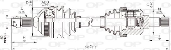 Open Parts DRS6330.00 - Приводний вал autocars.com.ua