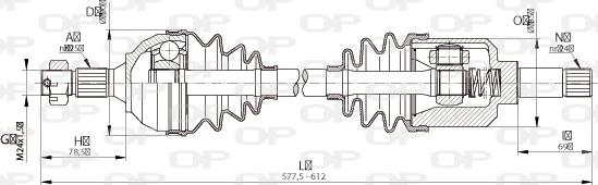 Open Parts DRS6333.00 - Приводний вал autocars.com.ua