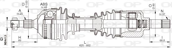 Open Parts DRS6335.00 - Приводний вал autocars.com.ua