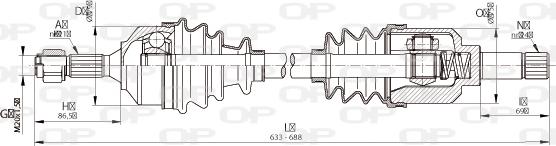 Open Parts DRS6336.00 - Приводний вал autocars.com.ua