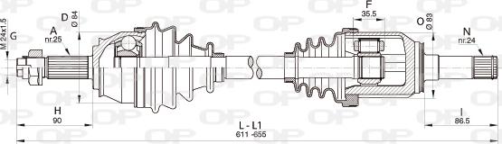 Open Parts DRS6340.00 - Приводний вал autocars.com.ua