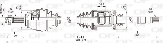 Open Parts DRS6341.00 - Приводний вал autocars.com.ua