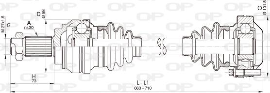 Open Parts DRS6348.00 - Приводний вал autocars.com.ua