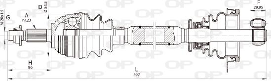 Open Parts DRS6352.00 - Приводний вал autocars.com.ua