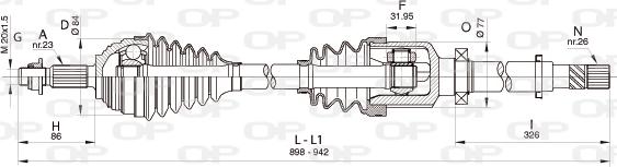 Open Parts DRS6355.00 - Приводний вал autocars.com.ua