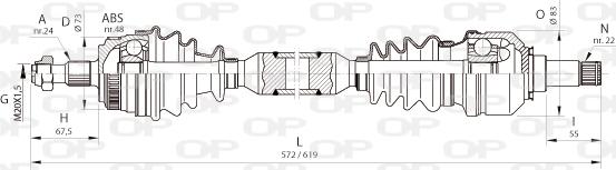 Open Parts DRS6362.00 - Приводний вал autocars.com.ua