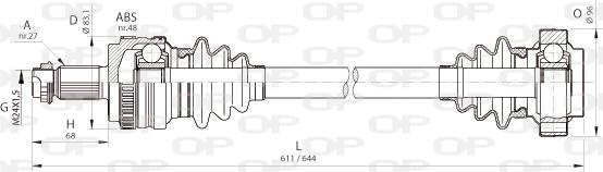 Open Parts DRS6365.00 - Приводний вал autocars.com.ua