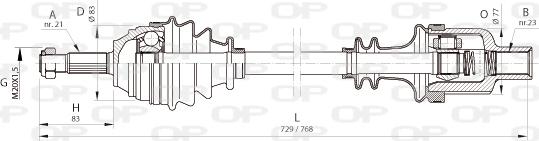 Open Parts DRS6370.00 - Приводний вал autocars.com.ua