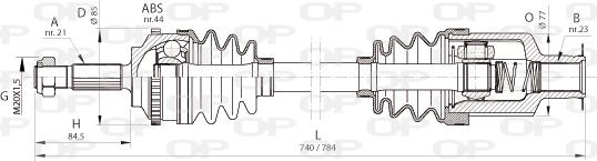 Open Parts DRS6371.00 - Приводний вал autocars.com.ua