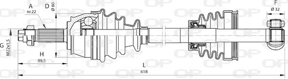 Open Parts DRS6379.00 - Приводний вал autocars.com.ua