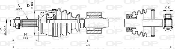 Open Parts DRS6380.00 - Приводний вал autocars.com.ua