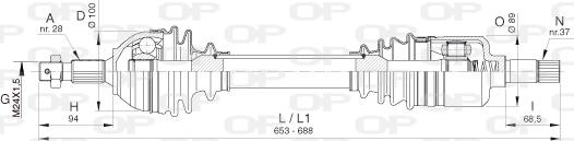 Open Parts DRS6387.00 - Приводний вал autocars.com.ua