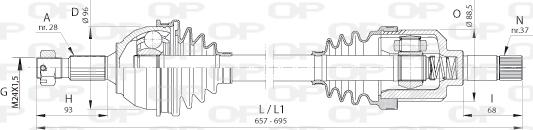 Open Parts DRS6388.00 - Приводний вал autocars.com.ua