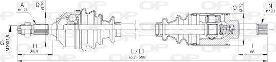 Open Parts DRS6390.00 - Приводний вал autocars.com.ua