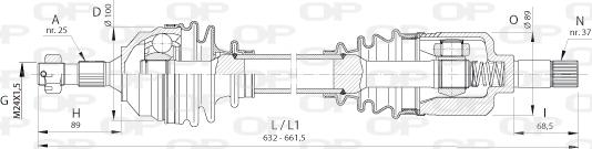 Open Parts DRS6392.00 - Приводний вал autocars.com.ua