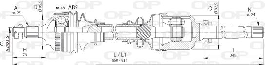 Open Parts DRS6396.00 - Приводний вал autocars.com.ua