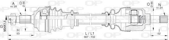 Open Parts DRS6402.00 - Приводний вал autocars.com.ua