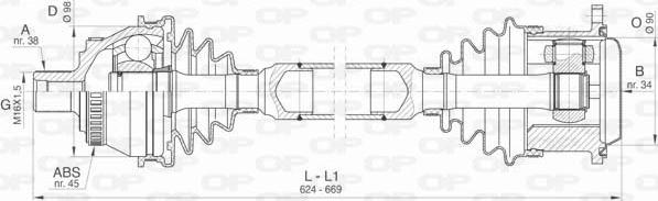 Open Parts DRS6405.00 - Приводний вал autocars.com.ua