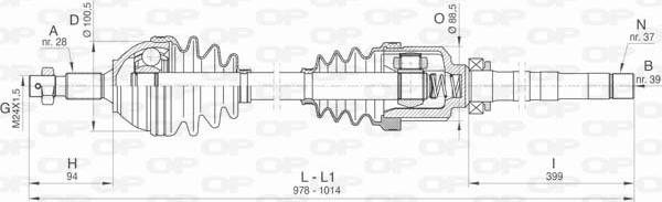 Open Parts DRS6406.00 - Приводний вал autocars.com.ua