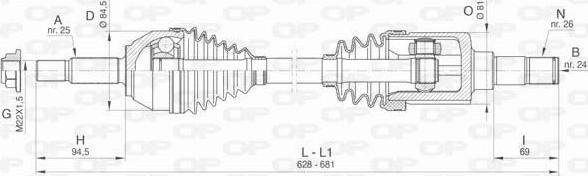 Open Parts DRS6411.00 - Приводний вал autocars.com.ua