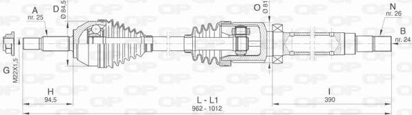 Open Parts DRS6412.00 - Приводний вал autocars.com.ua