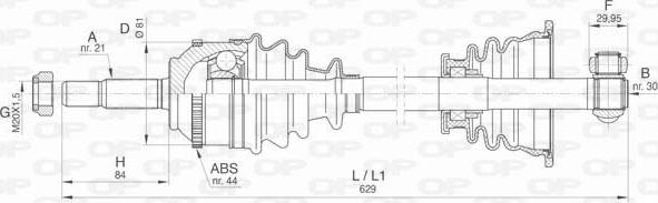 Open Parts DRS6413.00 - Приводний вал autocars.com.ua