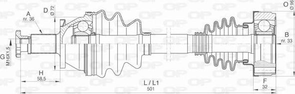 Open Parts DRS6421.00 - Приводний вал autocars.com.ua