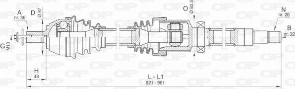 Open Parts DRS6428.00 - Приводний вал autocars.com.ua