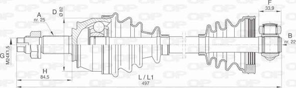 Open Parts DRS6444.00 - Приводний вал autocars.com.ua