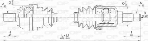 Open Parts DRS6449.00 - Приводний вал autocars.com.ua