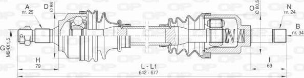 Open Parts DRS6454.00 - Приводний вал autocars.com.ua