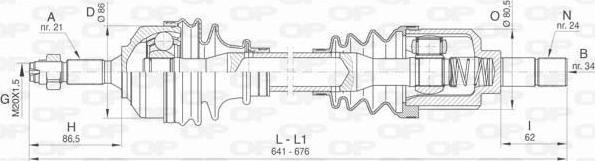 Open Parts DRS6455.00 - Приводний вал autocars.com.ua