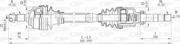 Open Parts DRS6456.00 - Приводний вал autocars.com.ua