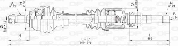 Open Parts DRS6457.00 - Приводний вал autocars.com.ua