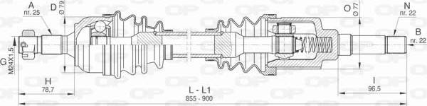 Open Parts DRS6459.00 - Приводний вал autocars.com.ua