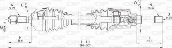 Open Parts DRS6461.00 - Приводний вал autocars.com.ua