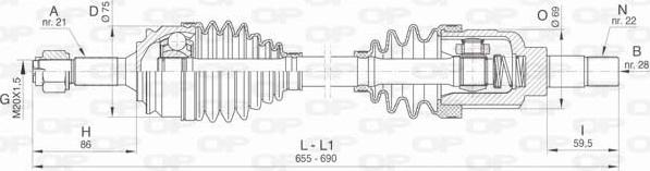 Open Parts DRS6462.00 - Приводной вал autodnr.net