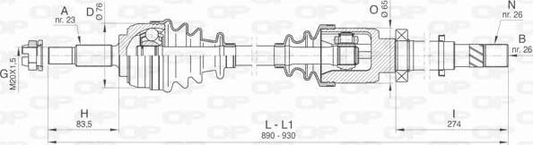 Open Parts DRS6466.00 - Приводний вал autocars.com.ua