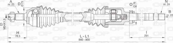 Open Parts DRS6468.00 - Приводний вал autocars.com.ua