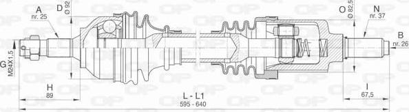 Open Parts DRS6469.00 - Приводний вал autocars.com.ua