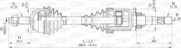 Open Parts DRS6470.00 - Приводний вал autocars.com.ua